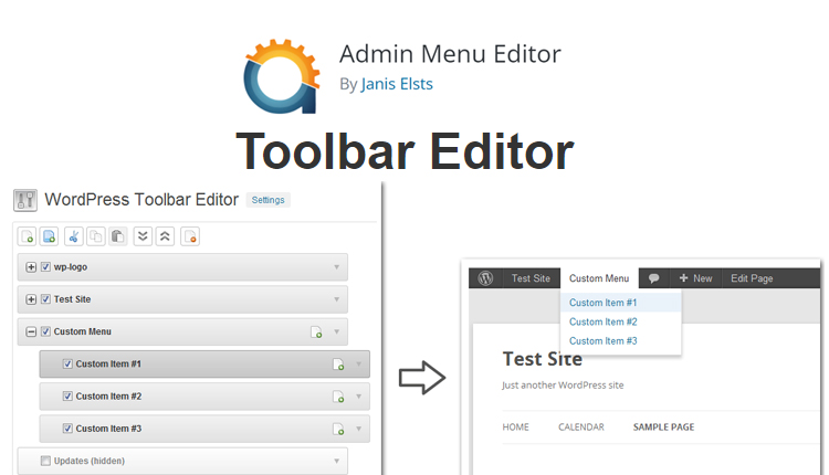 Admin Menu Editor Toolbar Editor Add-on WordPress Plugin
