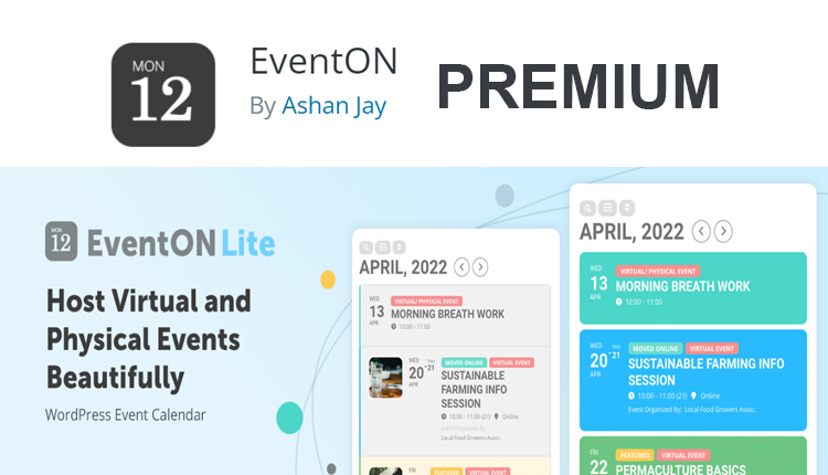 EventON Virtual Event Calendar WordPress Plugin