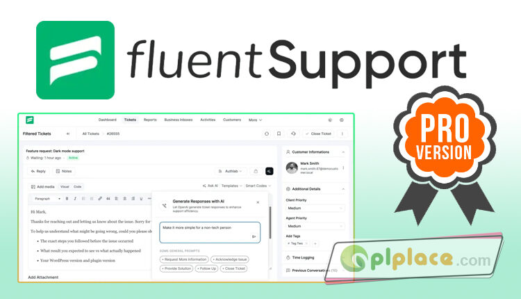 Fluent Support Pro Premium WordPress Plugin